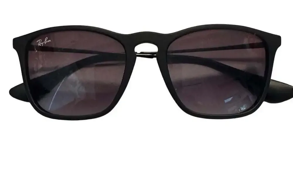Ray-Ban RB4187 Chris Sunglasses Rubber Black Frame with Grey Gradient Lenses